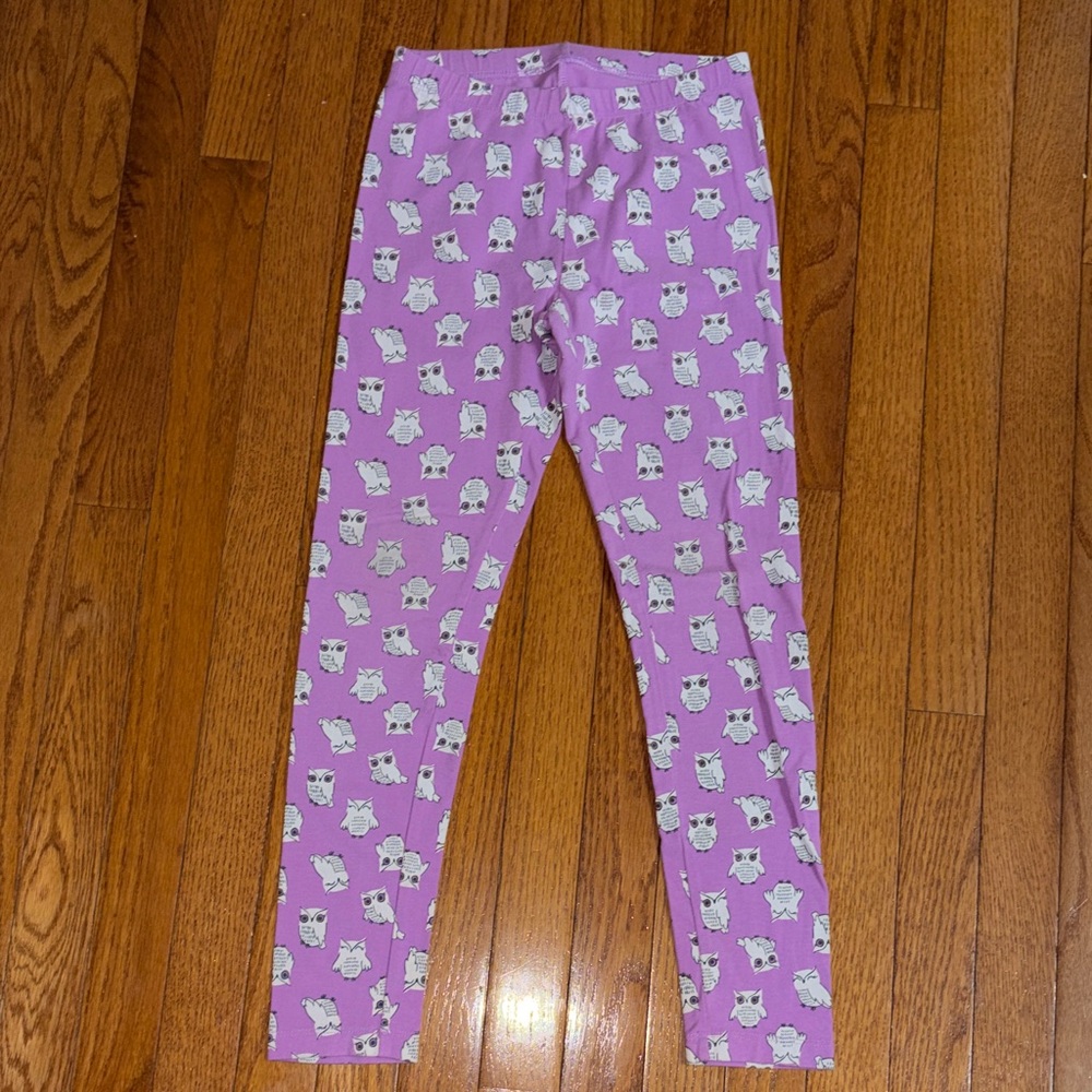 Cat & Jack Purple Owl Pattern Leggings